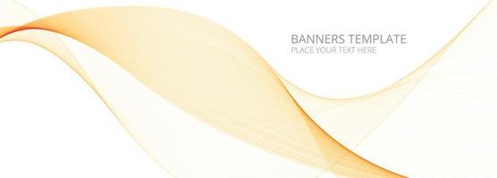 Abstract orange flowing wave banner on white background vector
