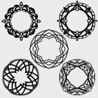 Ornamental mandala element set vector