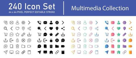Multimedia Collection Icon Pack vector