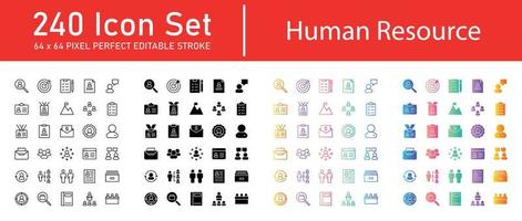 paquete de iconos de recursos humanos vector