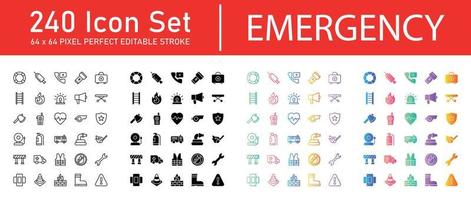paquete de iconos de emergencia vector