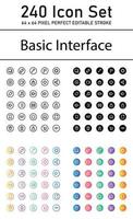 paquete de iconos de interfaz básica vector