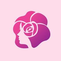 Natural beautiful Silhouette Woman color logo template vector