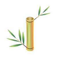 BamYellow Bamboo tree designs in a single style vector