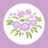 Purple Plant flower ornament template vector