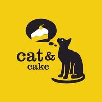 logotipo de pastel de gato vector