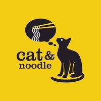 Cat Noodle Logo vector