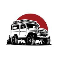 Classic Adventure Overland Illustration on White Background. Best for Sticker and Adventure Related Industry vector