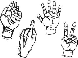 One Line Hand Drawings vector