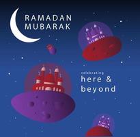 Ramadan Wishes from Space vector