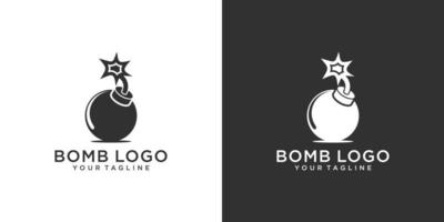 Bomb vector logo design with burning wick design
