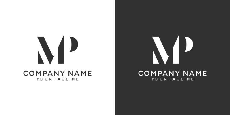 MP or PM letter logo design template vector.