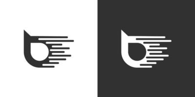Letter B Fast Logo design concept. Letter B technology vector logo design.
