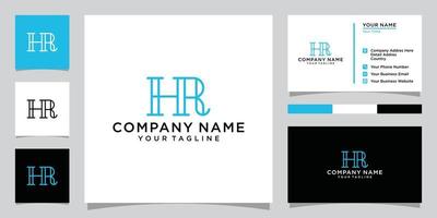 HR or RH letter logo design vector