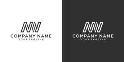 vector de diseño de logotipo de letra inicial mv o vm.