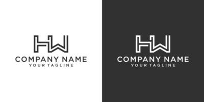 HW or WH letter logo design vector template.