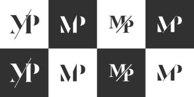 Set of initials letter MP abstract logo vector design