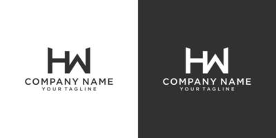 plantilla de vector de diseño de logotipo de letra hw o wh.