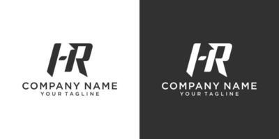 HR or RH letter logo design vector