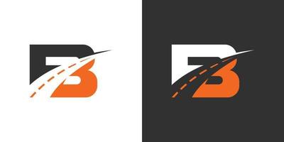 Initial letter B with street vector logo design.