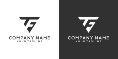 vector de diseño de logotipo de letra inicial tf o ft