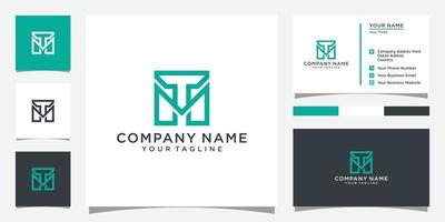 TM or MT initial letter logo design vector