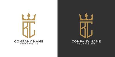 Initial letter ER or RE logo design with crown icon vector. vector