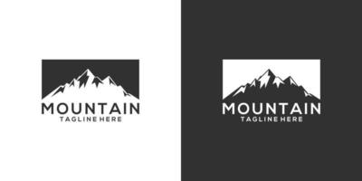 Vintage mountain vector logo design and illustration.