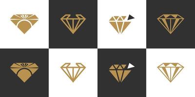 conjunto de diseño de vector de logotipo de concepto de diamante creativo