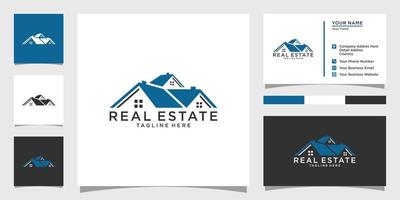 inmobiliaria con vector de diseño de logotipo de edificio y casa.