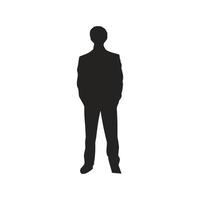 illustration of a man's silhouette, full body. vector