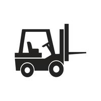 illustration of forklift icon, industrial warehouse vehicle. vector