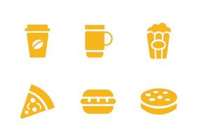 diseño vectorial, deliciosa comida y conjunto de iconos de bebidas vector