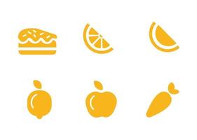 vector design, fruit and cake shape icon set