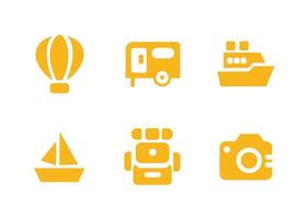 diseño vectorial, conjunto de iconos de forma de viajes y vacaciones vector