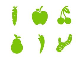 diseño vectorial, icono de fruta fresca o conjunto de símbolos vector