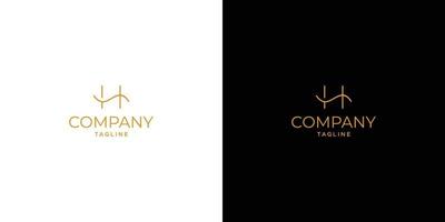 Modern and elegant SH initials logo design 1 vector