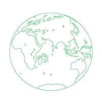 Green planet Earth on a white background. vector