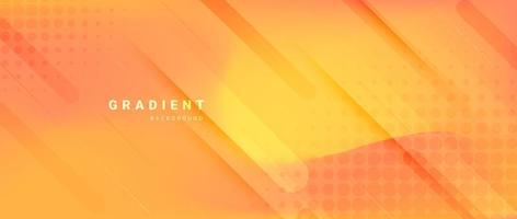 Abstract yellow and orange gradient background with dynamic shapes and halftone. vector