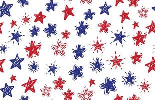 Presidents day, Independence Day USA, Hand drawn illustration. Stars grunge.