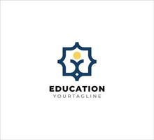 el diseño del logotipo es adecuado para la educación con niños en un entorno educativo vector