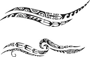 polinSet of tattoo Maori design. Ethnic decorative oriental ornament. Art tribal tattoo. Vector sketch of a tattoo Maori.