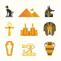 Set of Egyptian Mummy Element Icons vector