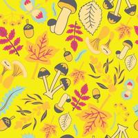Autumn fall in the forest on yellow. vector