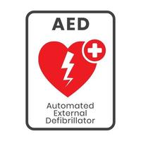 automated external defibrillator sign for apps or websites vector