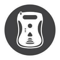 Rounded the automated external defibrillator devices flat art icon for apps or websites vector