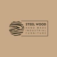 diseño de logotipo de trabajo de madera simple vector