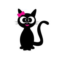 black cat cartoon vector illustration