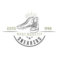 Sneakers shop logo design. Shoes store. Sneaker vector illustration