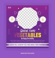 social media post promotion template purple color vector